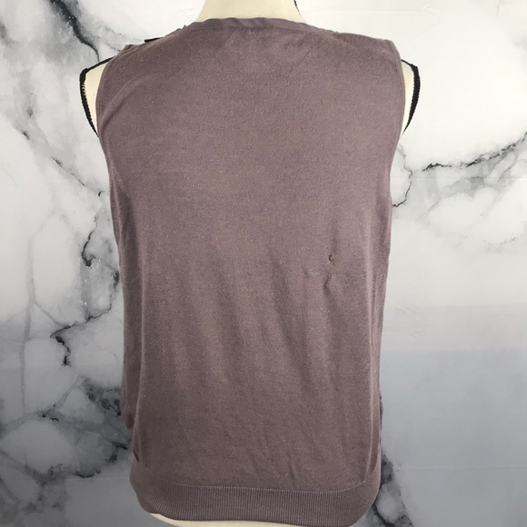 ๐ LOFT linen ribbon neckline top size Medium - Picture 4 of 7